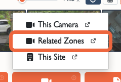 Open Live on the operator console, with Related Zones highlighted