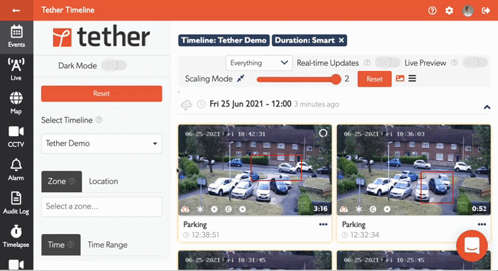 Events grid view