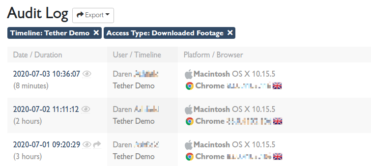 Downloaded Footage results