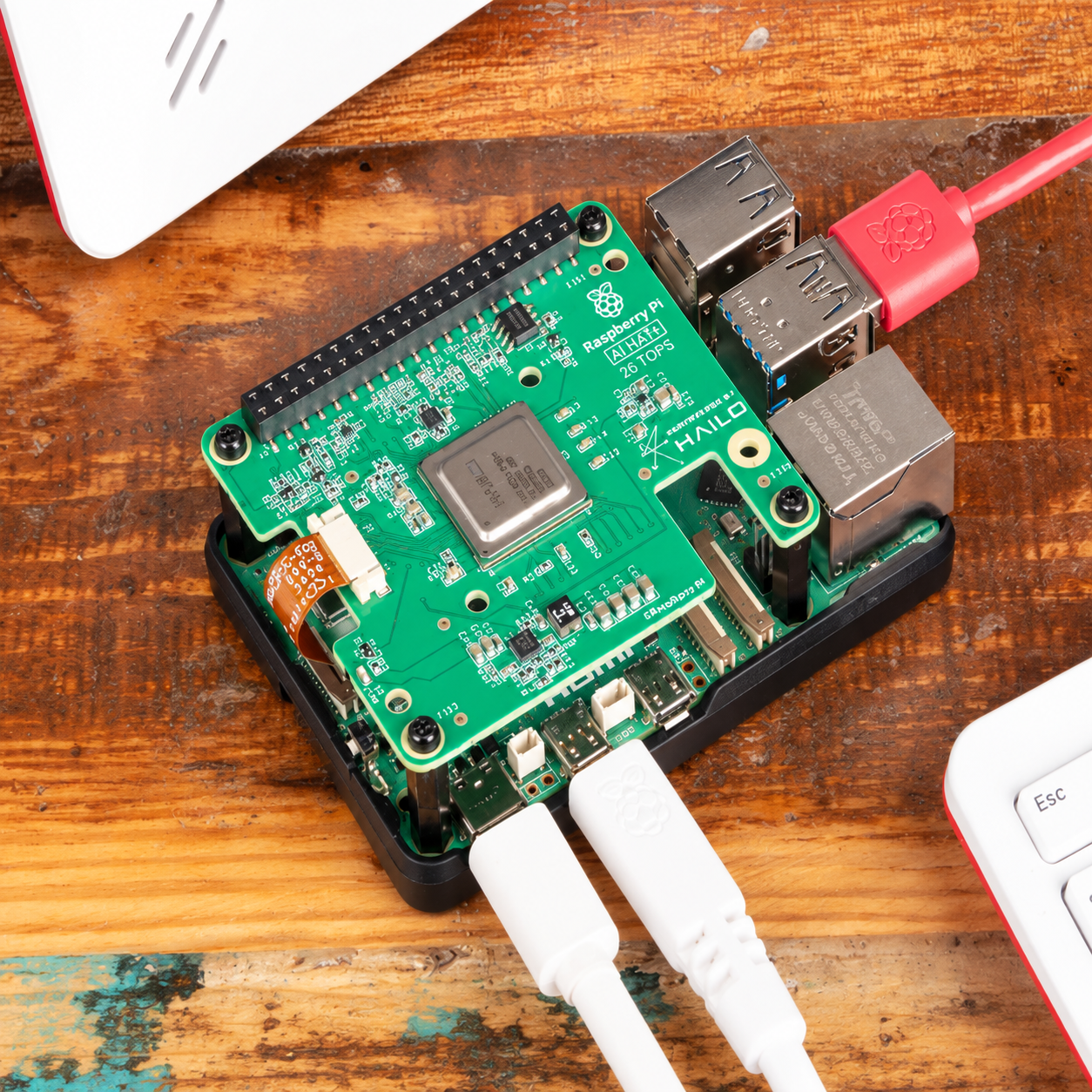 Raspberry Pi 5 with an AI HAT installed