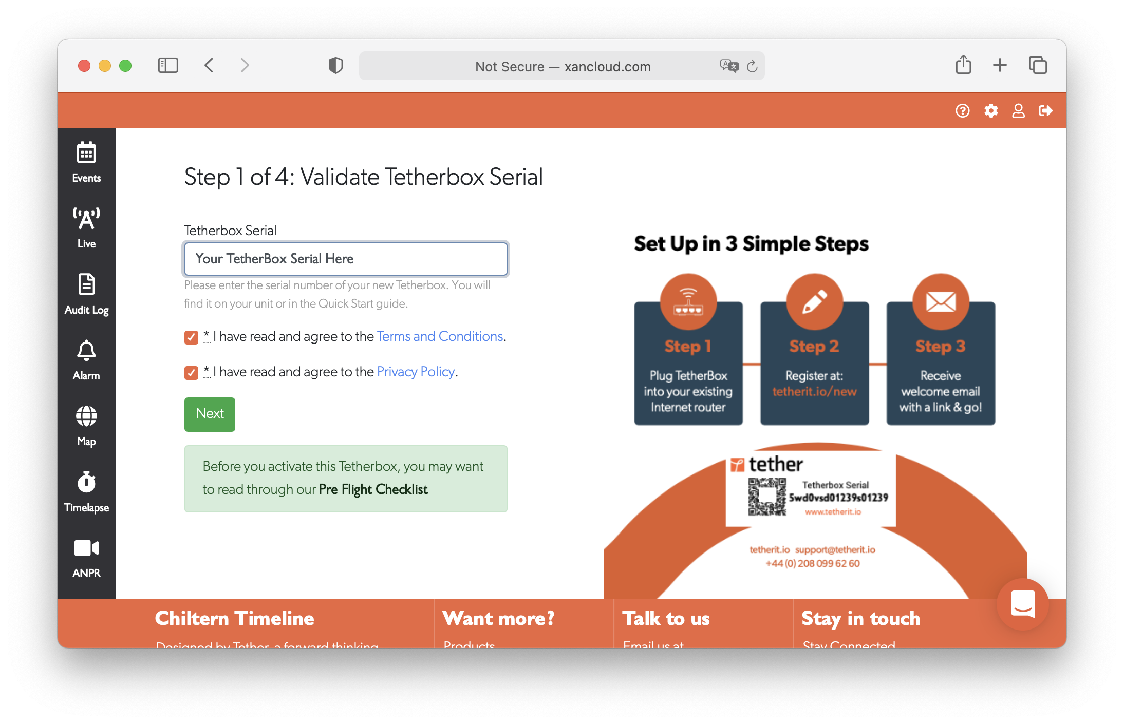 Step 1: Validate TetherBox Serial